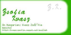 zsofia kvasz business card